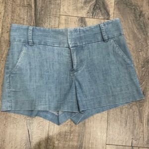 Alice + Olivia blue chambray cady shorts